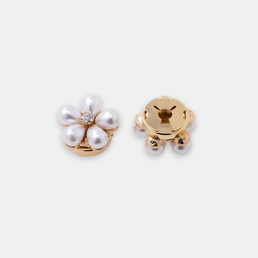 Clara Button Cover Set ā Delicate Pearl Blossom Everyday Shirt Accessory
