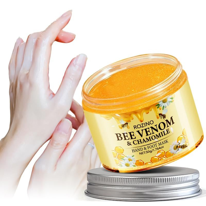 ROZINO Bee Venom & Chamomile Hand & Foot Mask - Intense Moisturizing, Hydrating, Nourishing & Exfoliating Formula for Dry Skin Care 150g