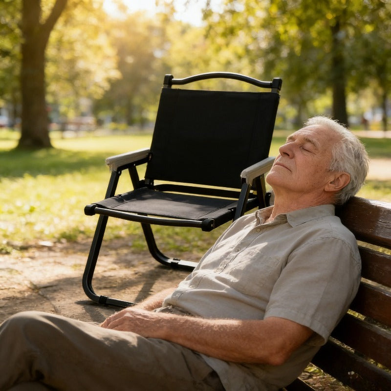 Portable Folding Camping Chair | Ergonomic Backrest and Armrests, Sturdy A-Frame Design