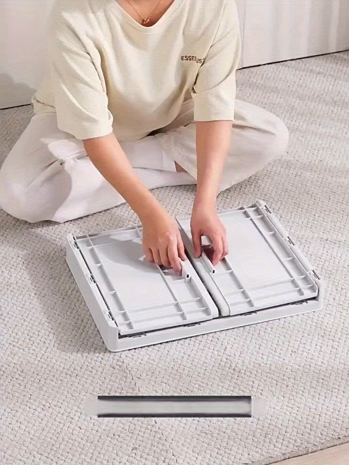 Industrial style folding storage box, convenient lid storage box with wheels, multi-functional mobile storage cabinet