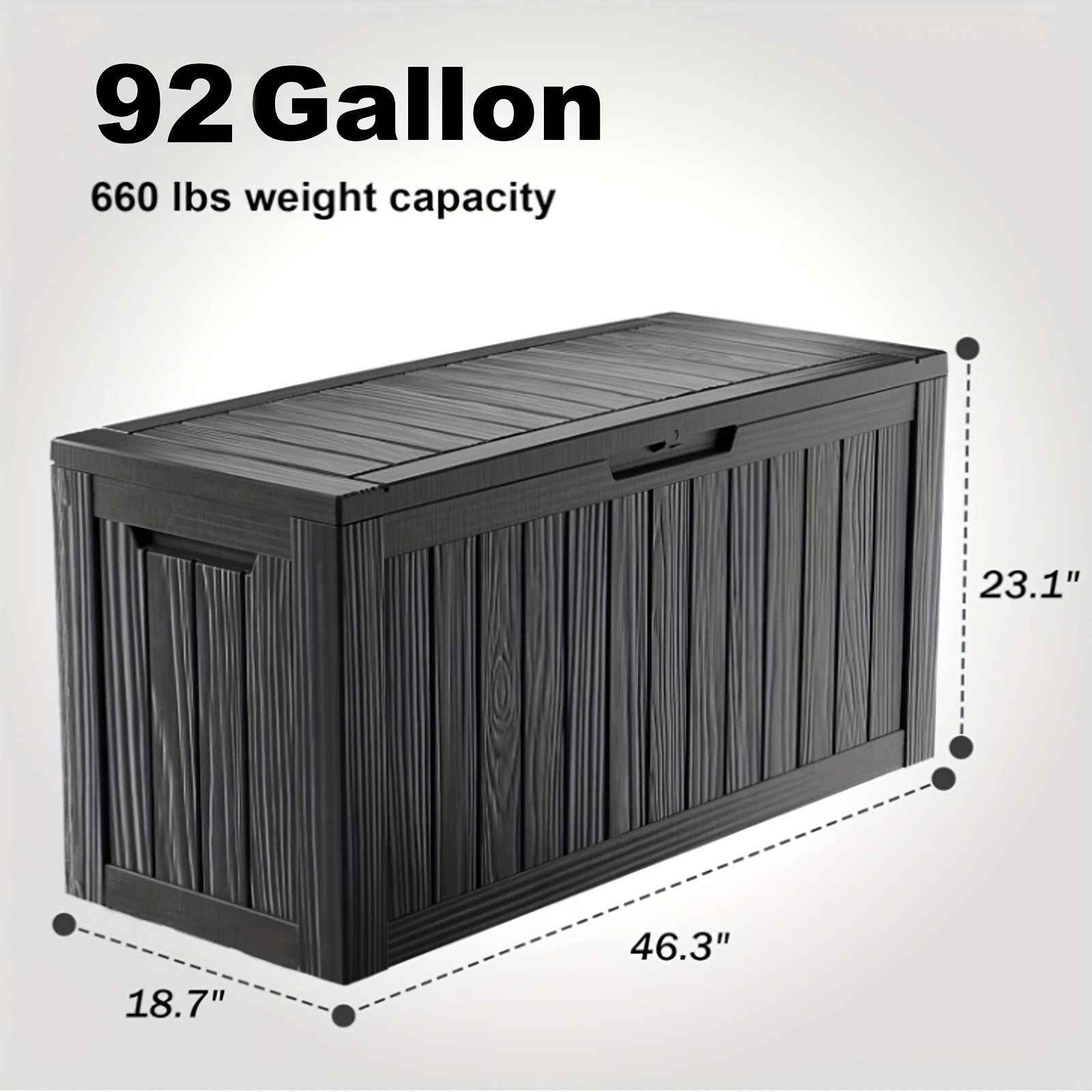 345L\u002F92GAL Storage Capacity Effect with Lockable LidDurable Resin Construction Will Not Rust