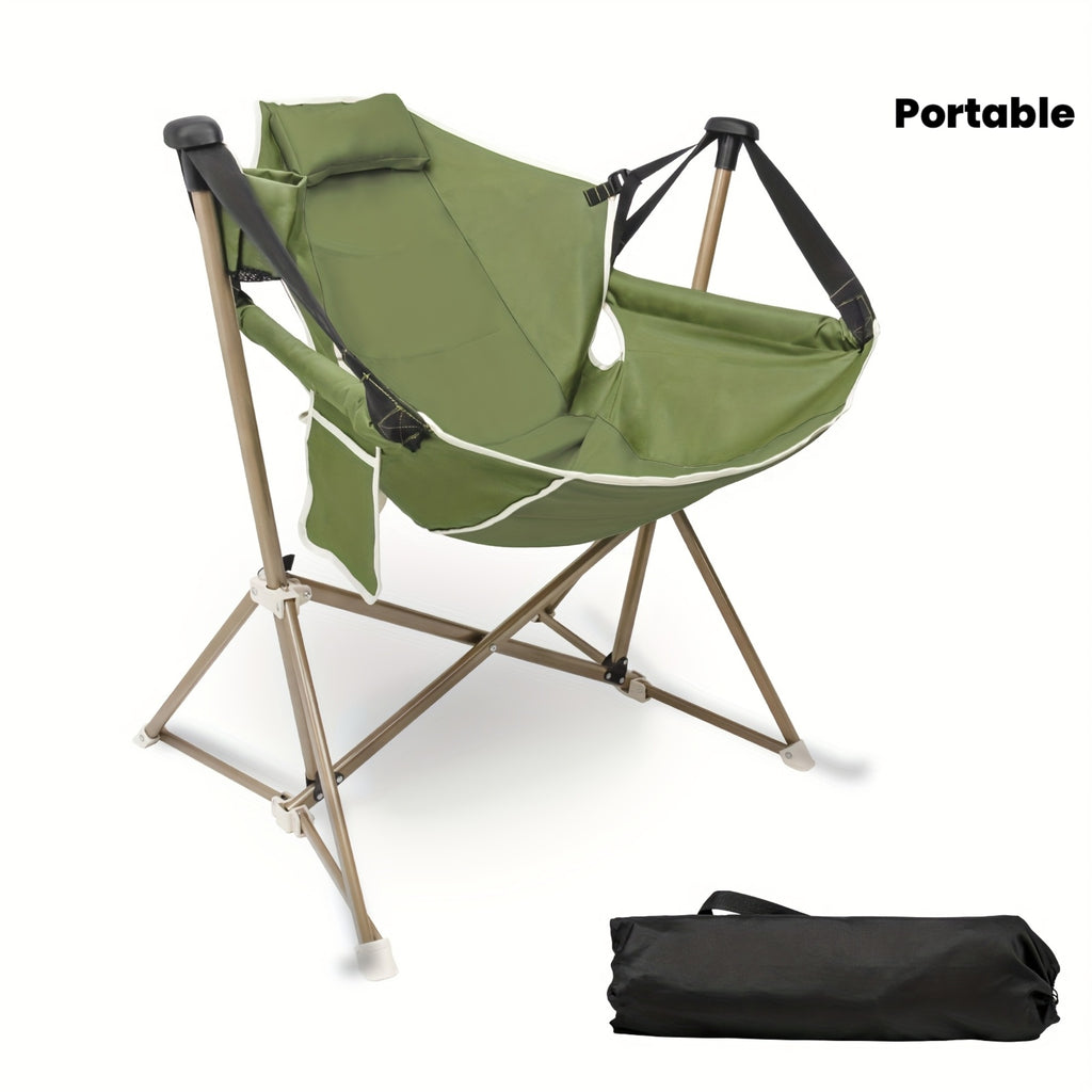 SZHLUX Folding Camping Chair, Portable Rocking Camping Chair Collapsible Outdoor Camping Chair