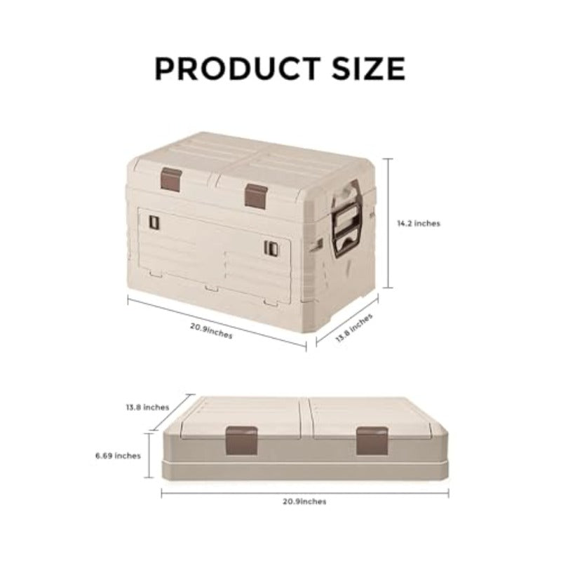 60L Foldable Storage Box with handles Double-Layer Storage Box with Lids ideal