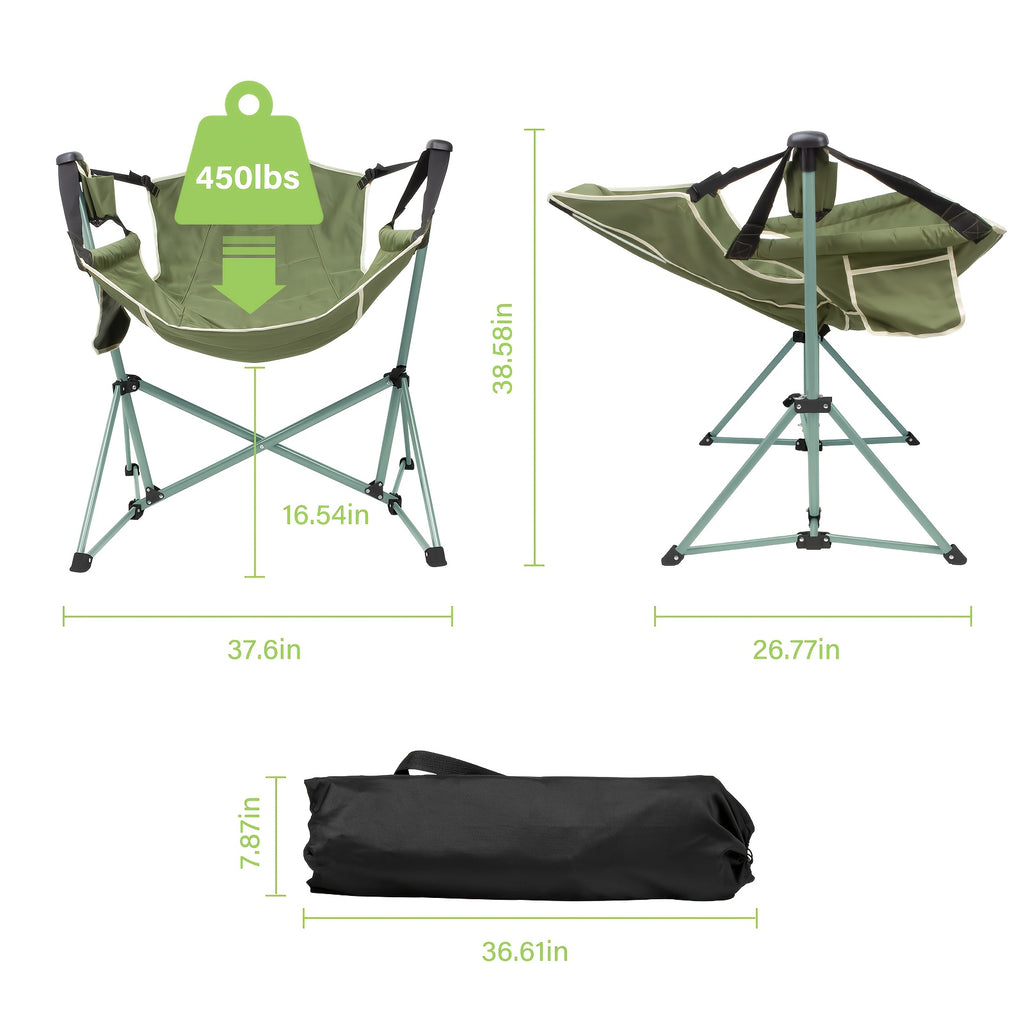 SZHLUX Folding Camping Chair, Portable Rocking Camping Chair Collapsible Outdoor Camping Chair