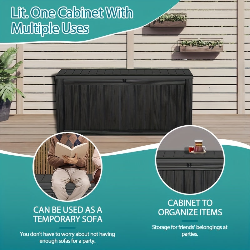 140 Gallon Deck Box Outdoor Storage Box, UV Resistant