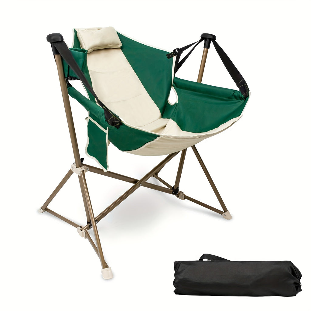 SZHLUX Folding Camping Chair, Portable Rocking Camping Chair Collapsible Outdoor Camping Chair