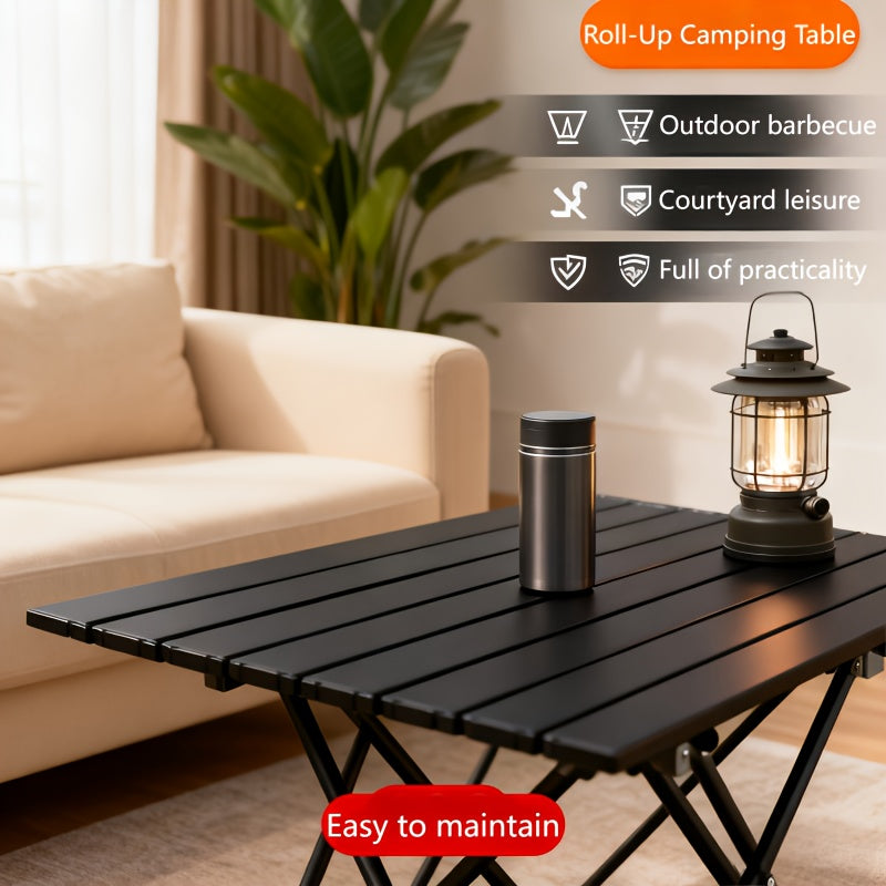 1pc Folding Egg Roll Table | Aluminum Alloy, Portable and Lightweight