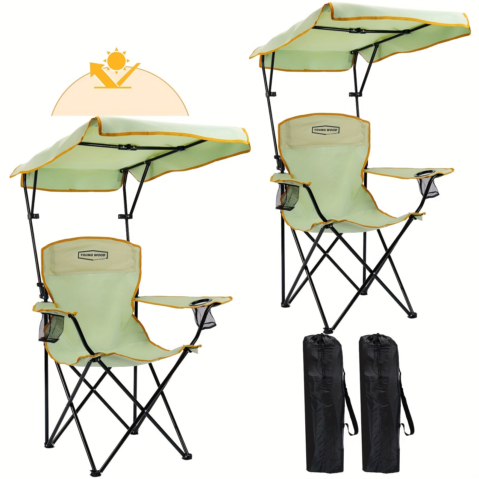 Portable Outdoor Chair Designed for Camping, Featuring a Sturdy Shade Canopy