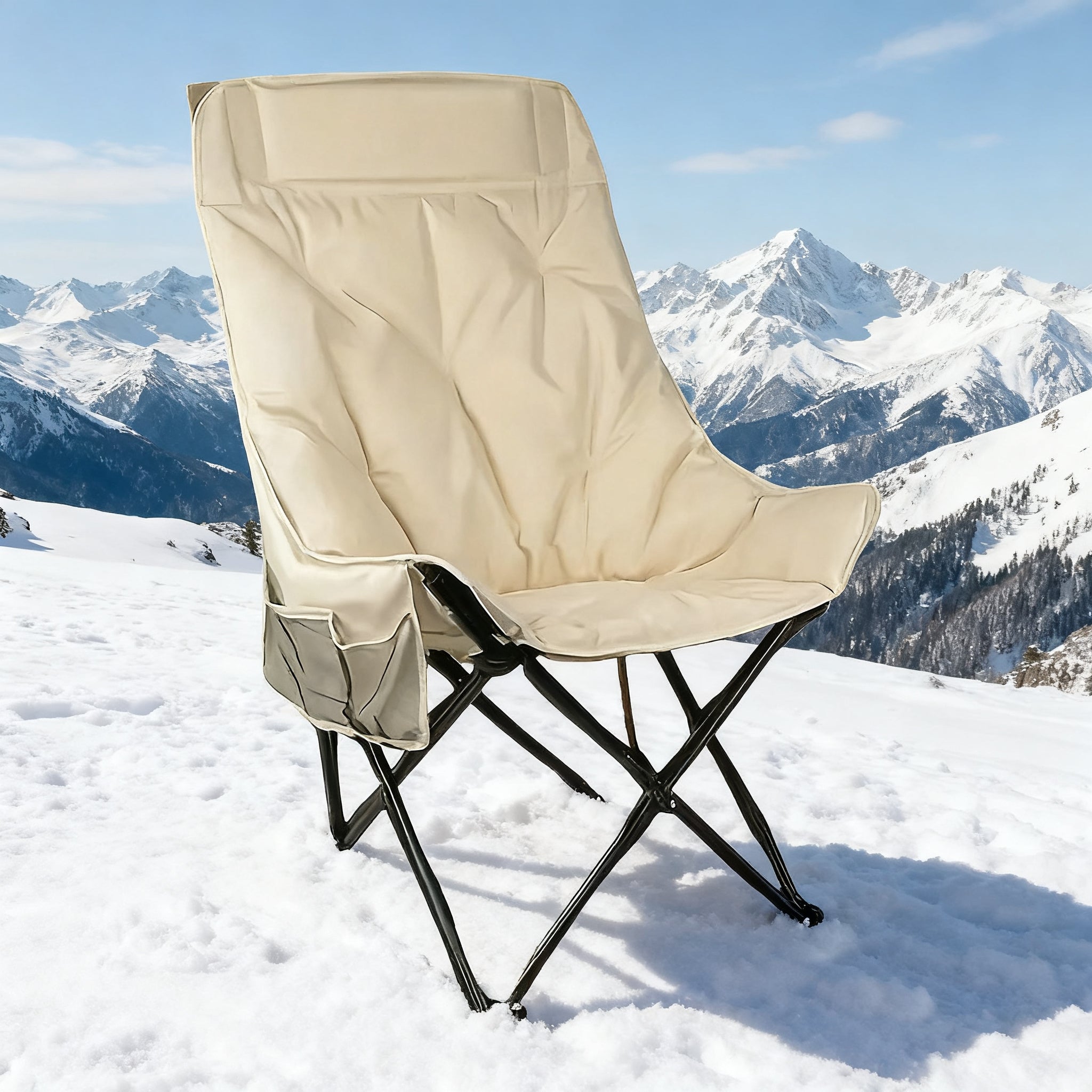 Portable Ergonomic Moon Chair with Backrest | Foldable, Thickened Design