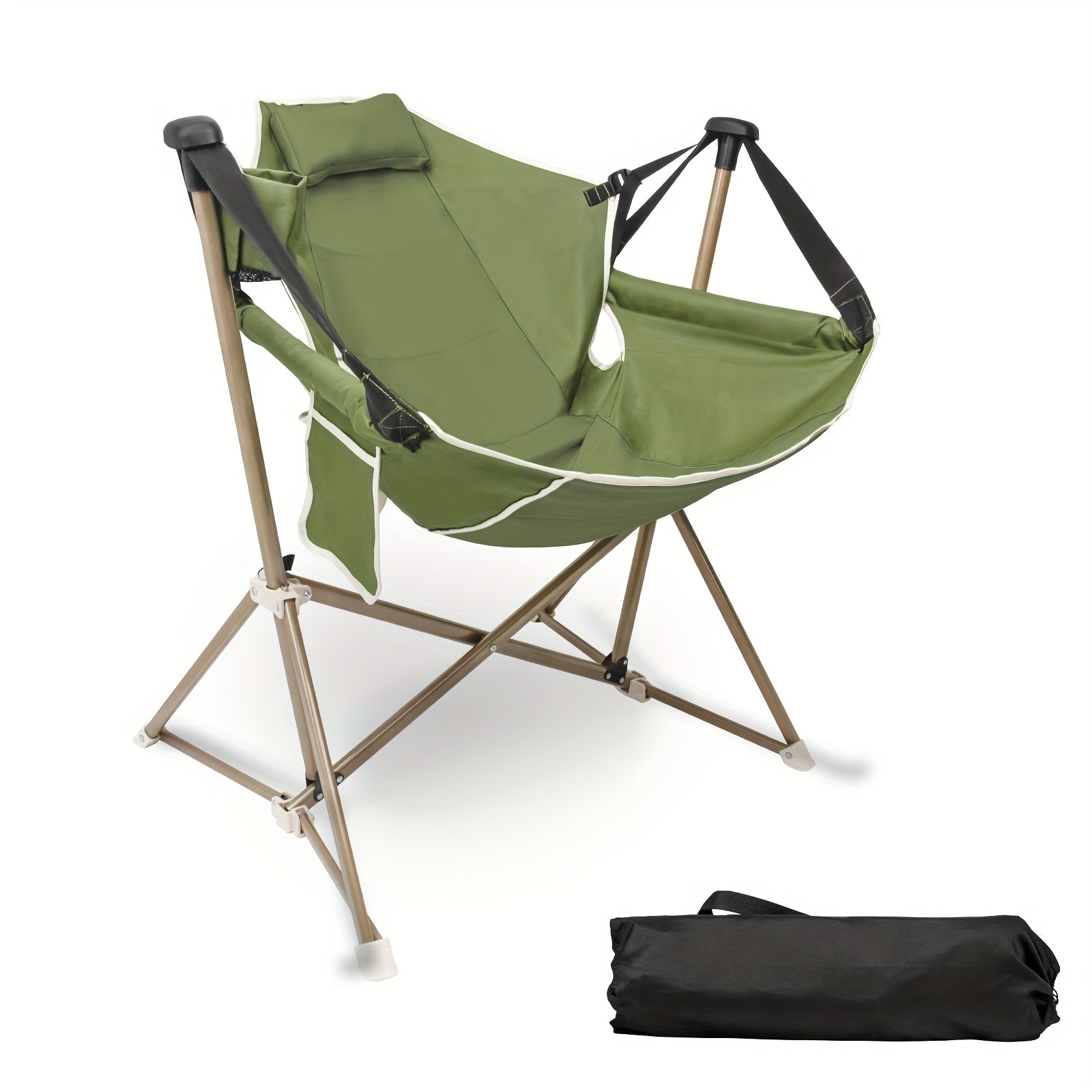 SZHLUX Folding Camping Chair, Portable Rocking Camping Chair Collapsible Outdoor Camping Chair