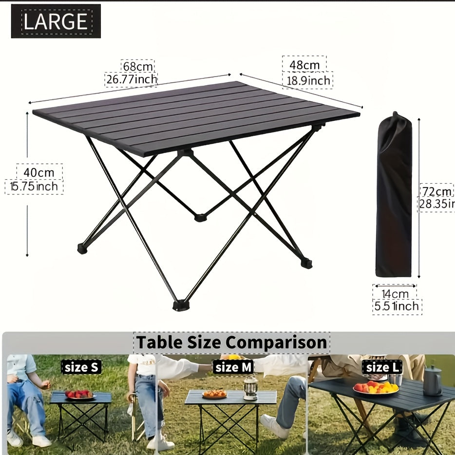 1pc Folding Egg Roll Table | Aluminum Alloy, Portable and Lightweight