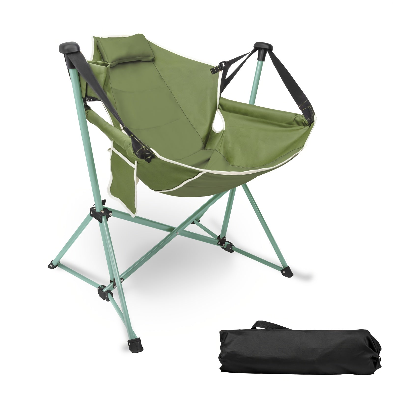 SZHLUX Folding Camping Chair, Portable Rocking Camping Chair Collapsible Outdoor Camping Chair