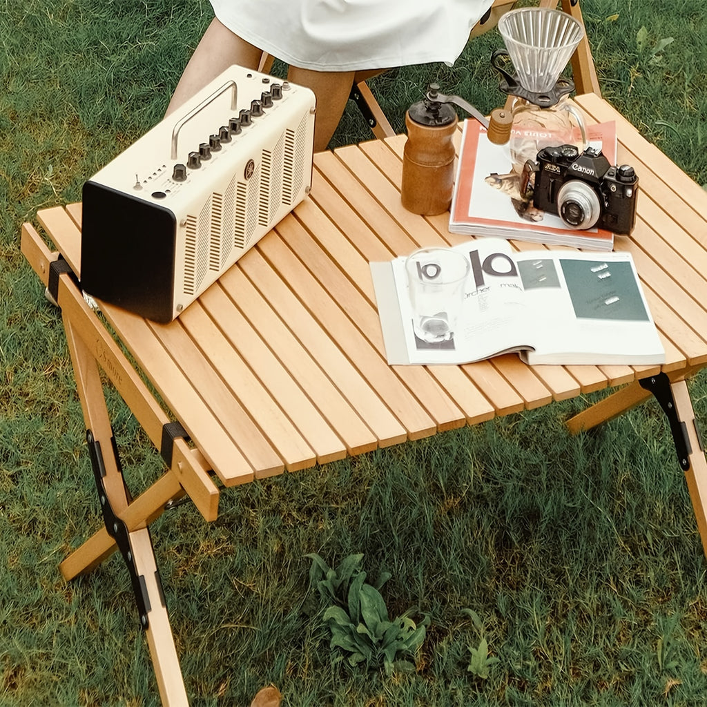 tankesi Portable Folding Egg Roll Table, Lightweight Solid Wood Design With Beech And Pine