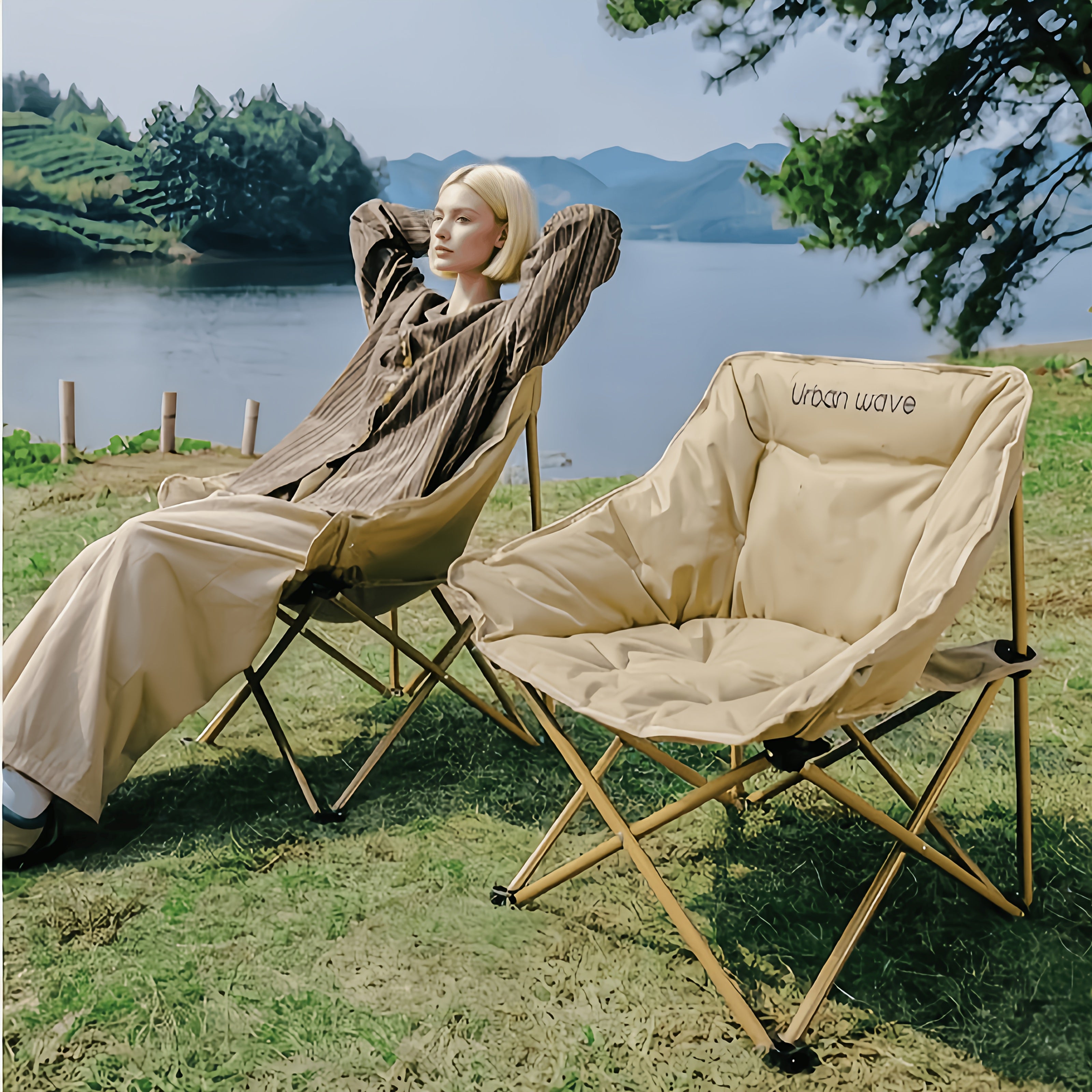 URBANWAVE Outdoor Folding Chair - Lightweight Portable Foldable Stool with Instant Setup