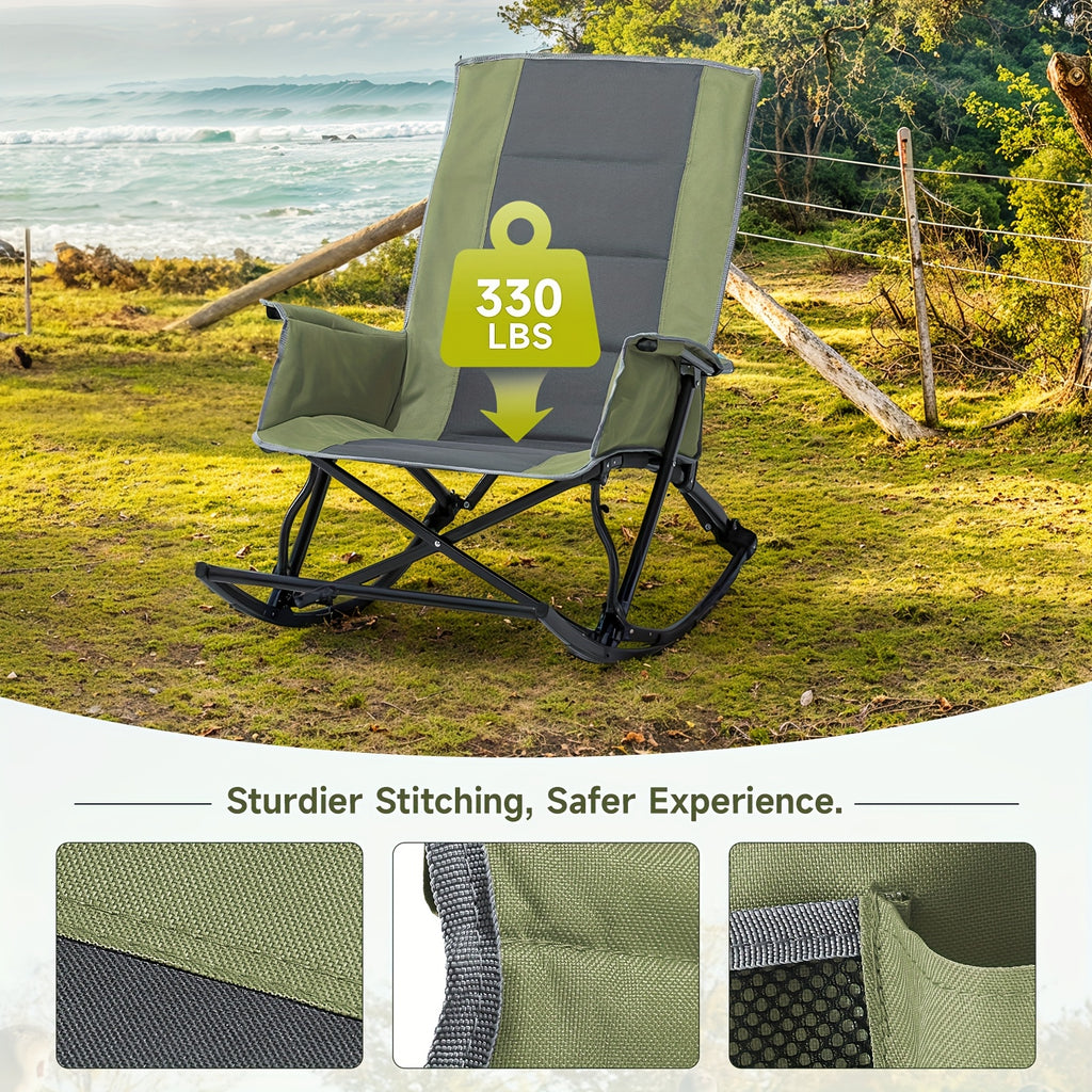 Lawn Chairs, Camping Chairs for Adults, Folding Chair for Outside 330 Lbs Capacity