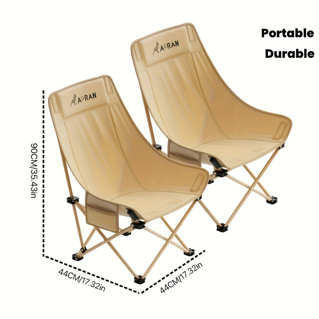 Aoran'S 2pcs Portable Folding Moon Chair Features a High Back And Is Made from Durable Iron Alloy