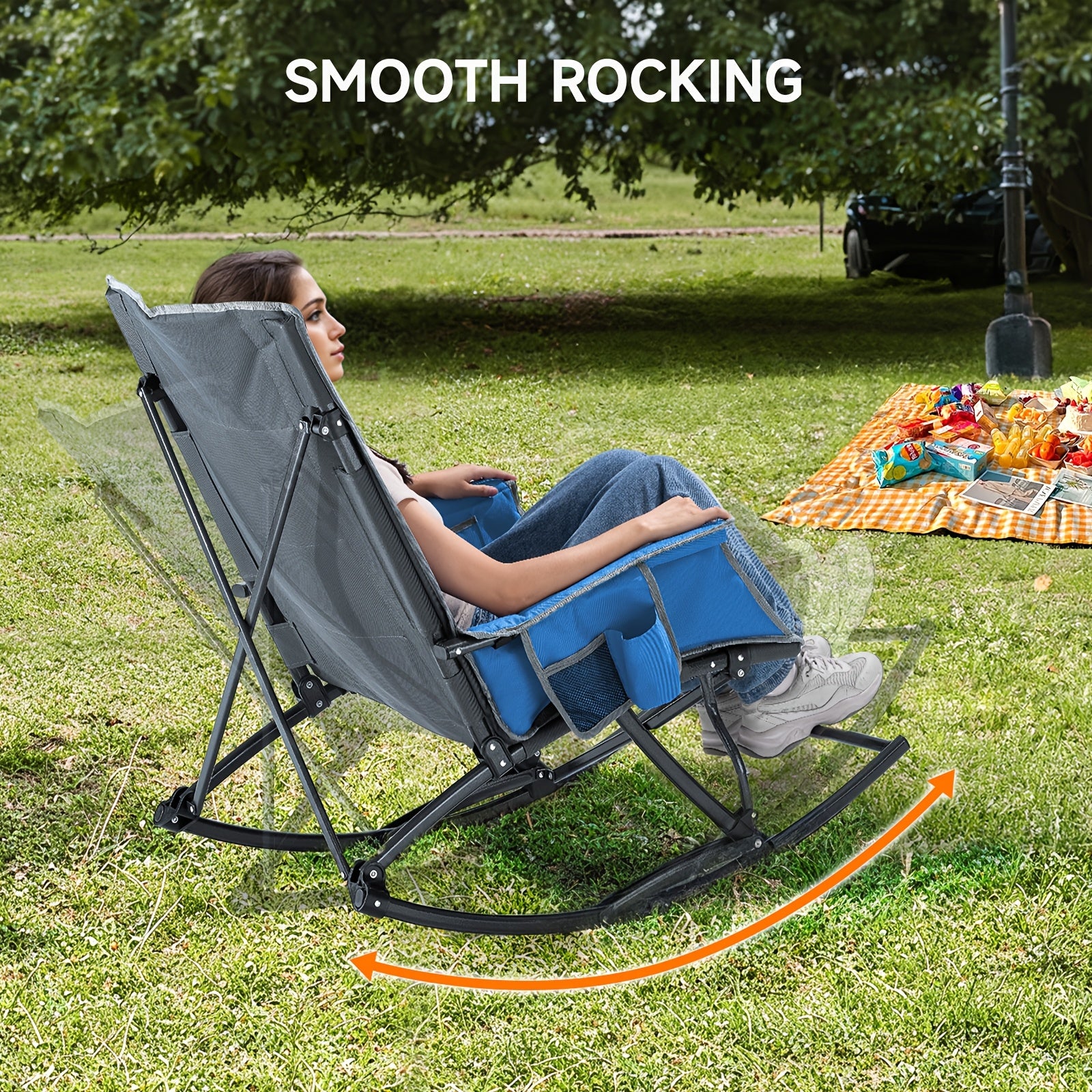 Lawn Chairs, Camping Chairs for Adults, Folding Chair for Outside 330 Lbs Capacity