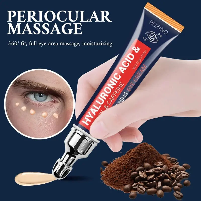 6% Caffeine Eye Cream for Dark Circles - Rapid Wrinkle Repair, Daily 1% Retinol & Hyaluronic Acid to Fight Fine Lines, Wrinkles, & Dark Spots, Eye Care Suitable for Men and Women's 0.71 fl. oz