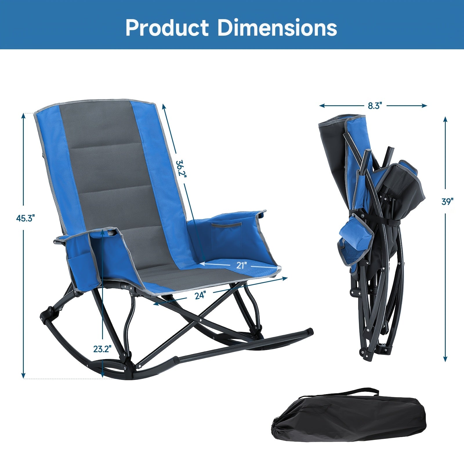 Lawn Chairs, Camping Chairs for Adults, Folding Chair for Outside 330 Lbs Capacity