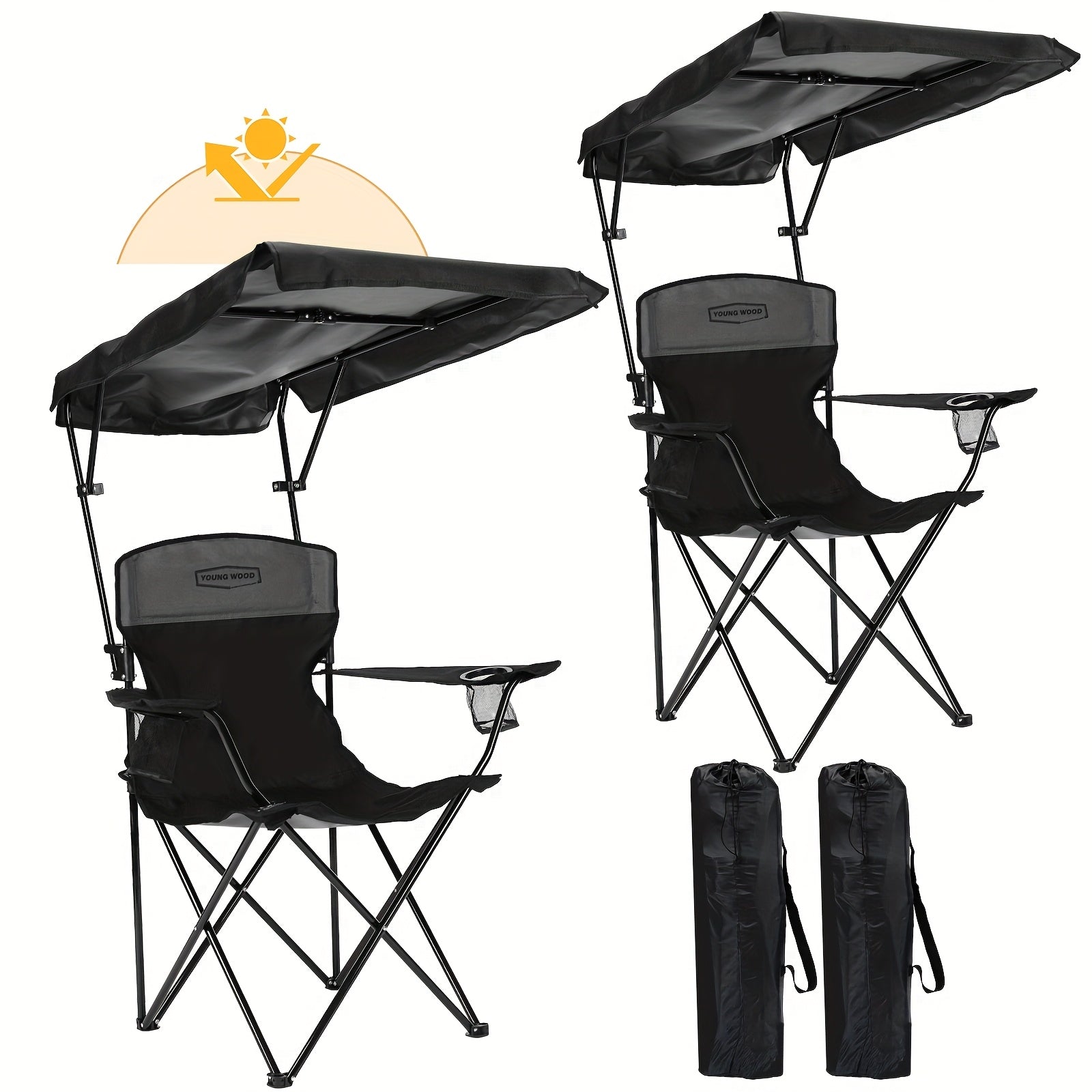 Portable Outdoor Chair Designed for Camping, Featuring a Sturdy Shade Canopy