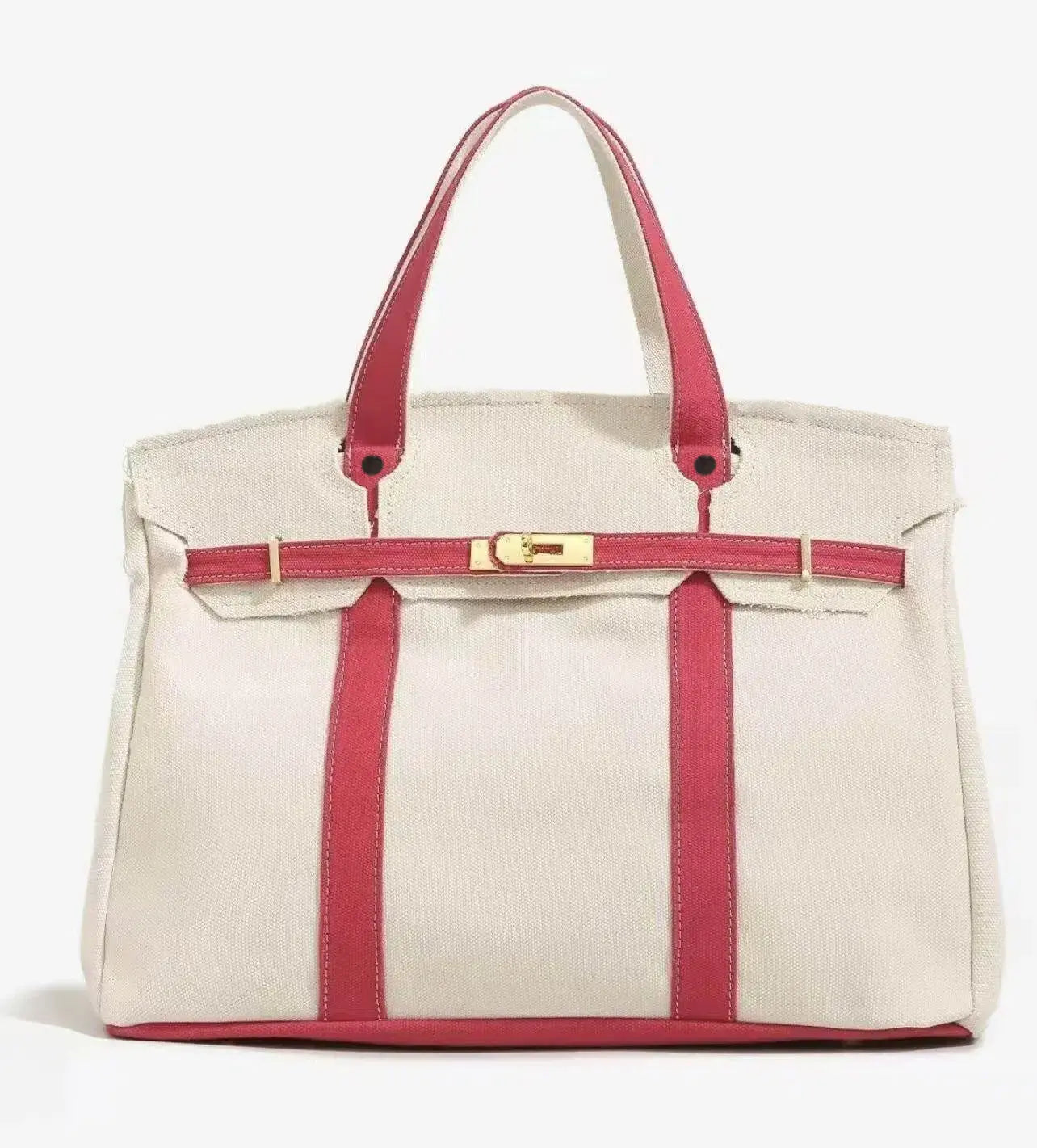 2026 New Arrival Canvas Tote Bag for Women Luxurious Niche Design Color-Blocked Handbag Spacious Commuter Tote Versatile Everyday Bag with Intentional Distressed Look & Lightweight Material