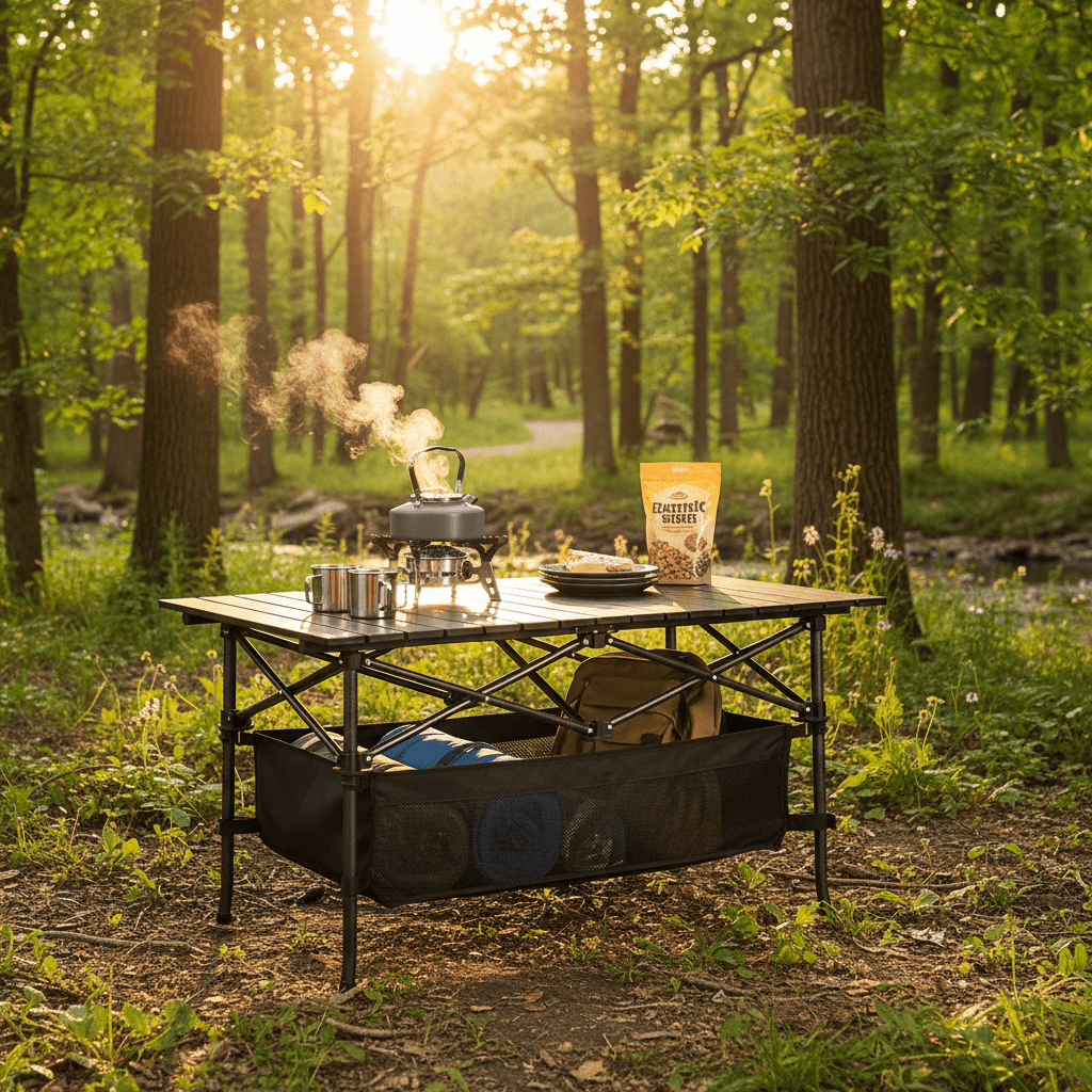 Lightweight Aluminum Folding Camping Table Portable Roll Up Design for Outdoor Camping Beach BBQ Patio