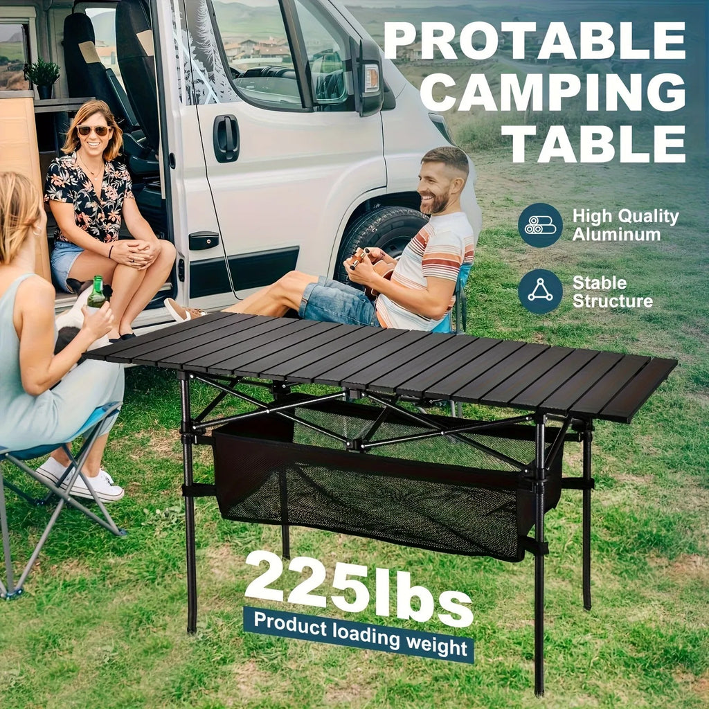 Lightweight Aluminum Folding Camping Table Portable Roll Up Design for Outdoor Camping Beach BBQ Patio