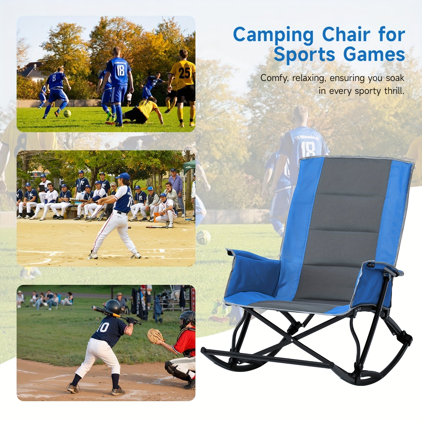 Lawn Chairs, Camping Chairs for Adults, Folding Chair for Outside 330 Lbs Capacity