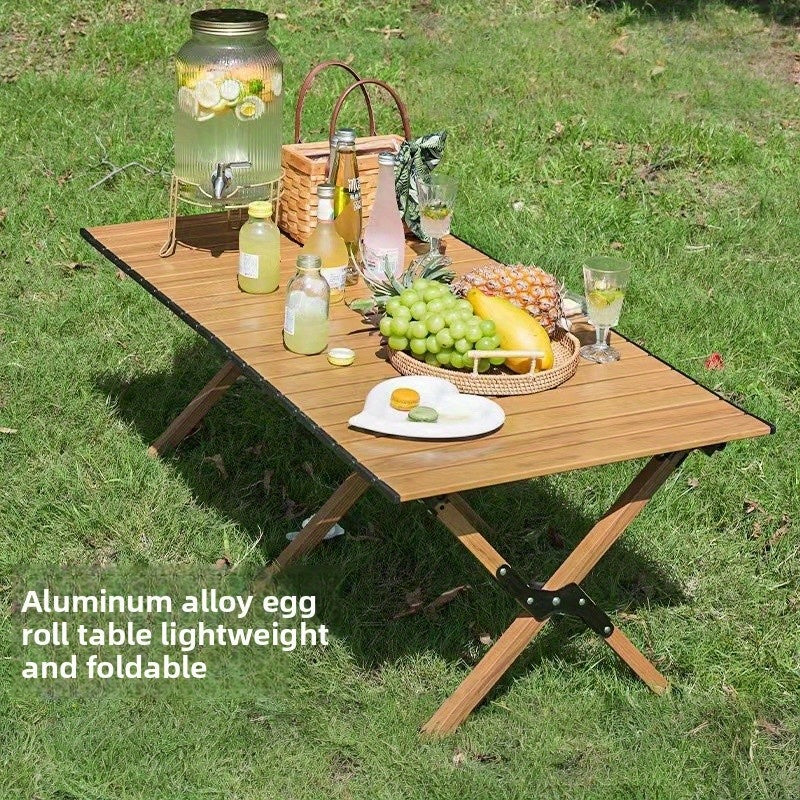 New outdoor leisure camping folding chair egg roll table