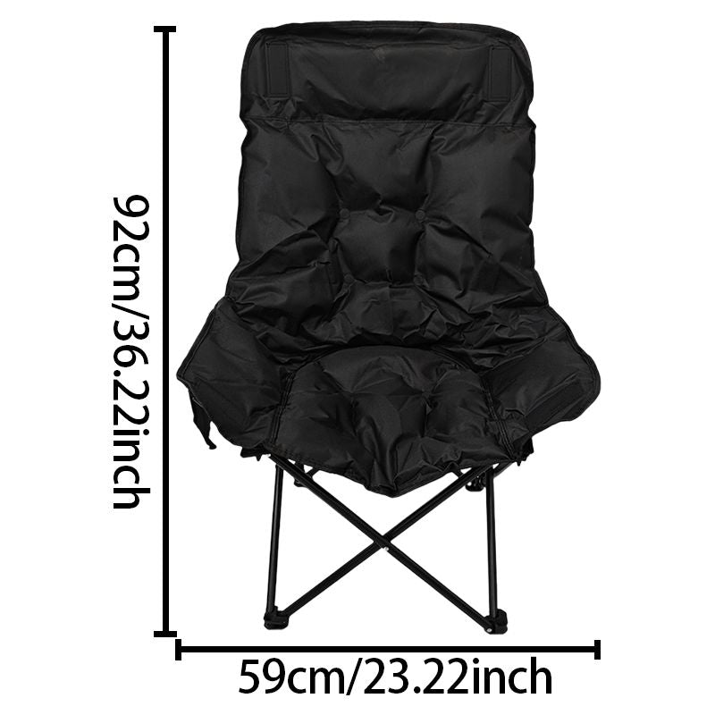 Portable High-Back Folding Moon Chair with Lightweight Metal Frame, Breathable Mesh Seat Cushion