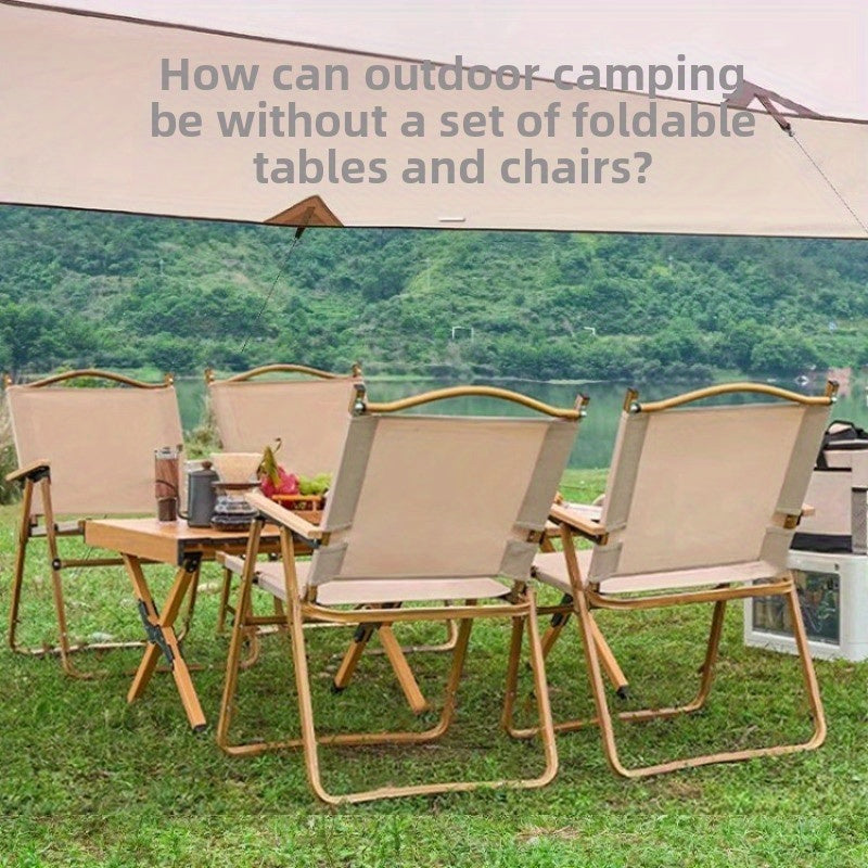 New outdoor leisure camping folding chair egg roll table