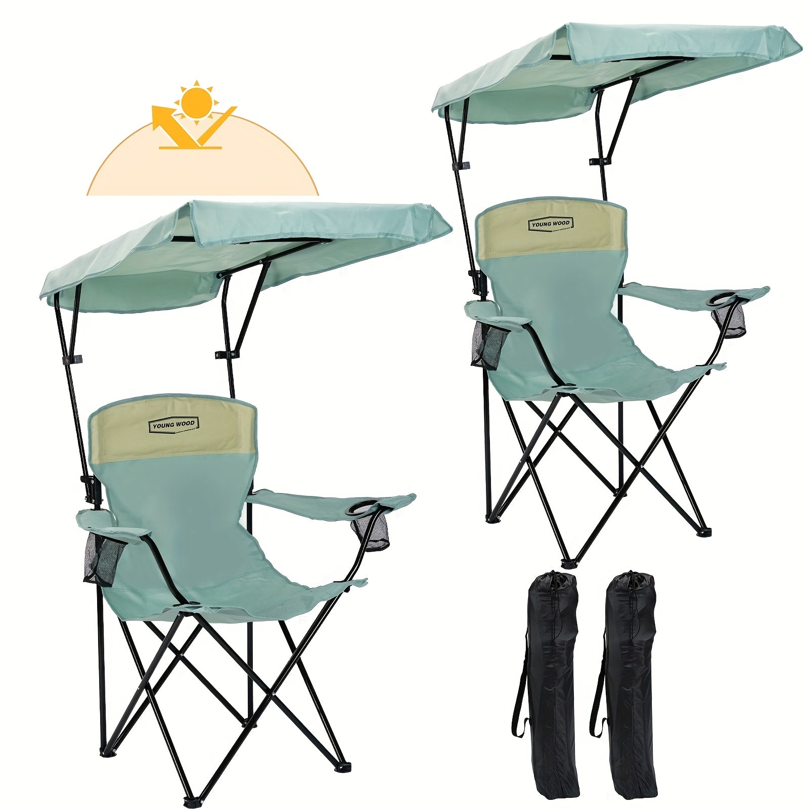 Portable Outdoor Chair Designed for Camping, Featuring a Sturdy Shade Canopy