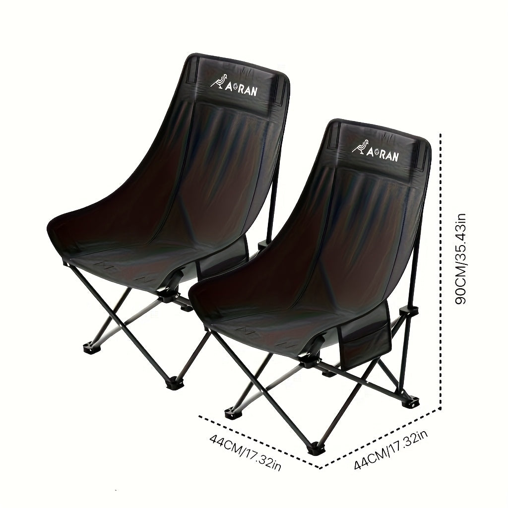 Aoran'S 2pcs Portable Folding Moon Chair Features a High Back And Is Made from Durable Iron Alloy