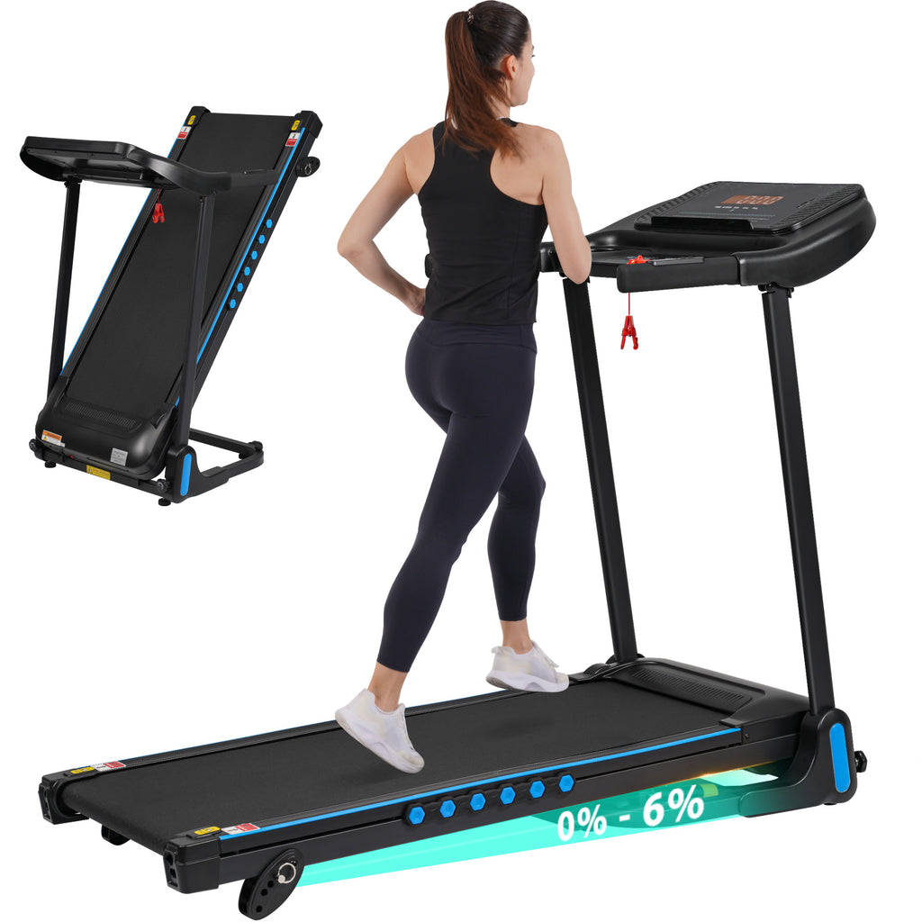 3.0HP Incline Treadmill, 350 lbs, Auto-Folding, Bluetooth Speaker, Type-C, 10MPH