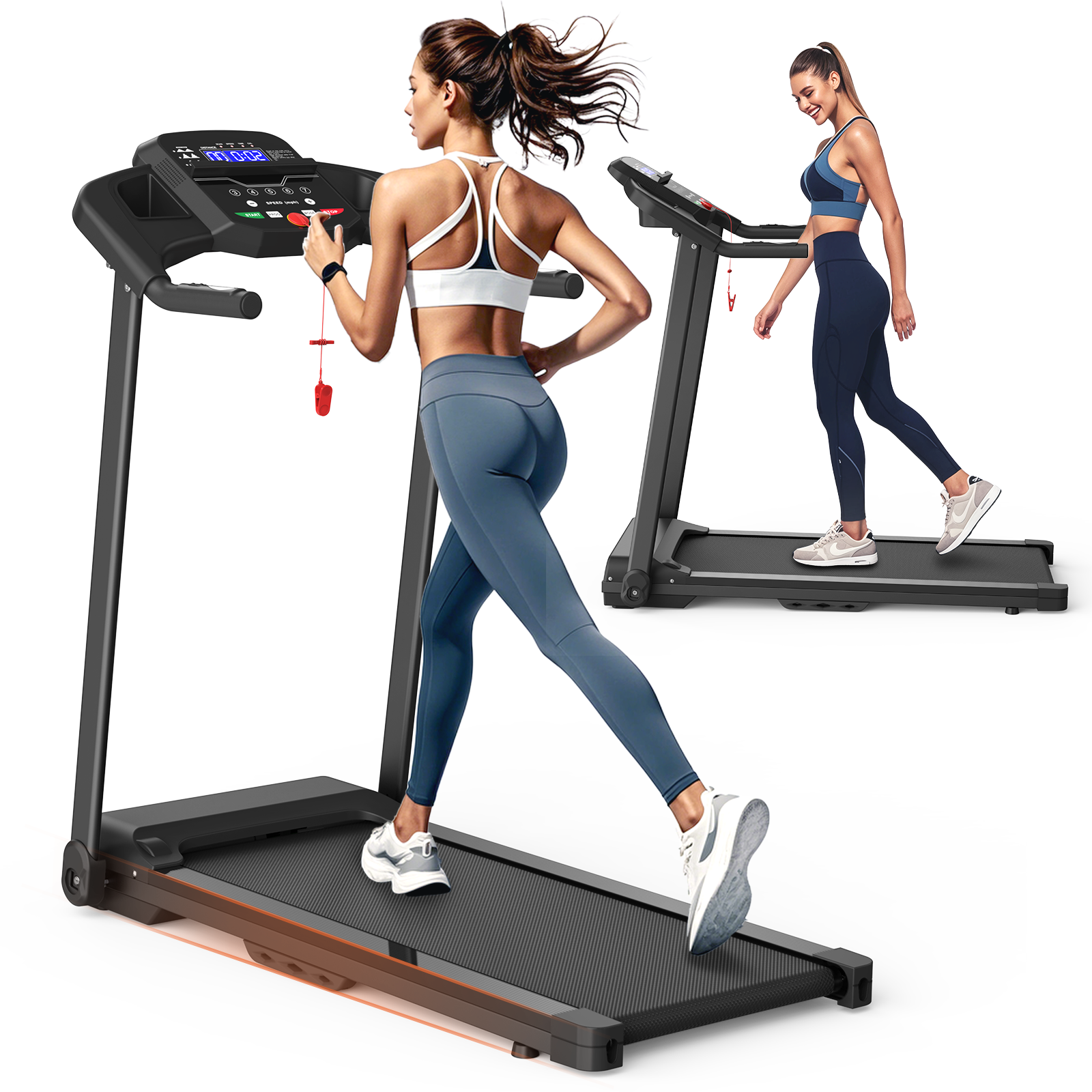 2.5HP Foldable Treadmill for Home Gym, Electric Running Walking Machine