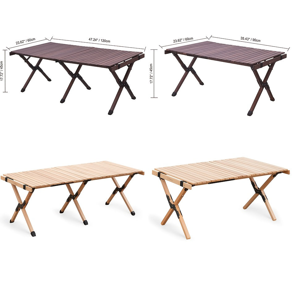 tankesi Portable Folding Egg Roll Table, Lightweight Solid Wood Design With Beech And Pine