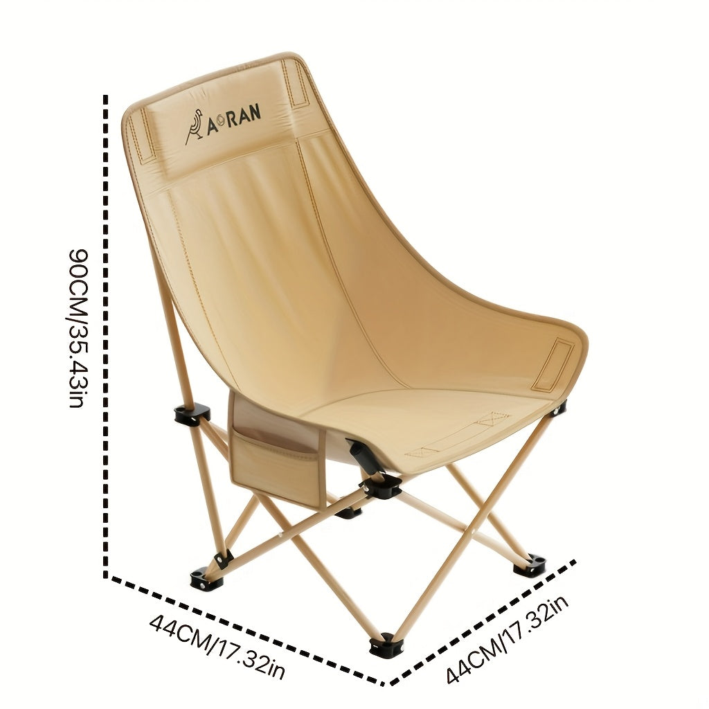 Aoran'S 2pcs Portable Folding Moon Chair Features a High Back And Is Made from Durable Iron Alloy