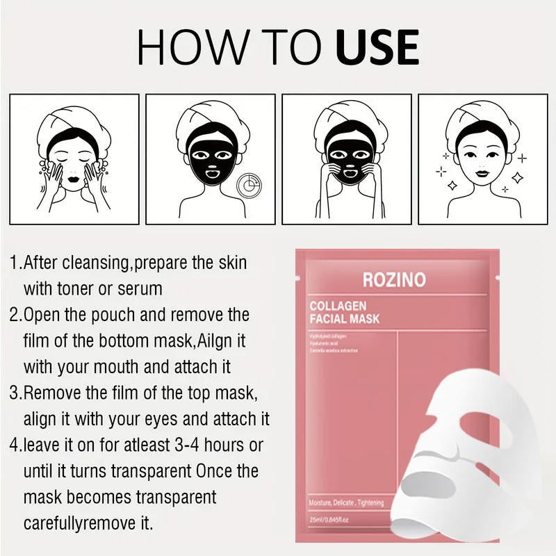 Biological collagen facial mask - moisturizing, pore shrinking, and tightening - enhance skin moisture, shrink pores, enhance elasticity, and glow youthful beauty facial mask