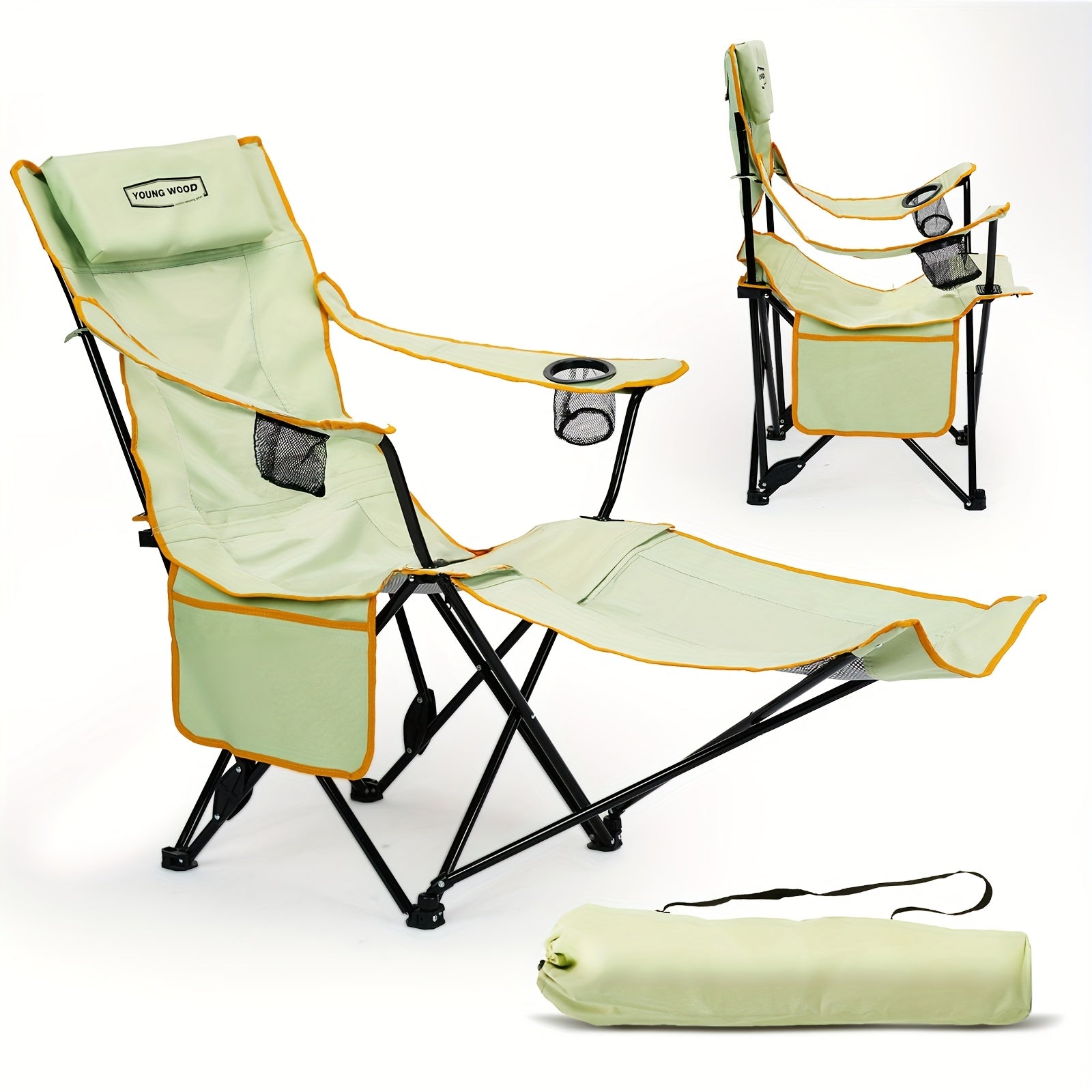 2-in-1 Reclining Camping Chair with Footrest