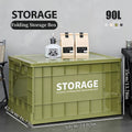 Large Capacity Foldable Outdoor Storage Box with Wheels, Waterproof Plastic Material