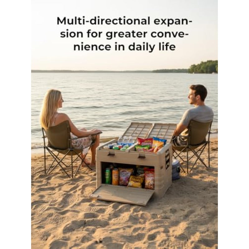 60L Foldable Storage Box with handles Double-Layer Storage Box with Lids ideal