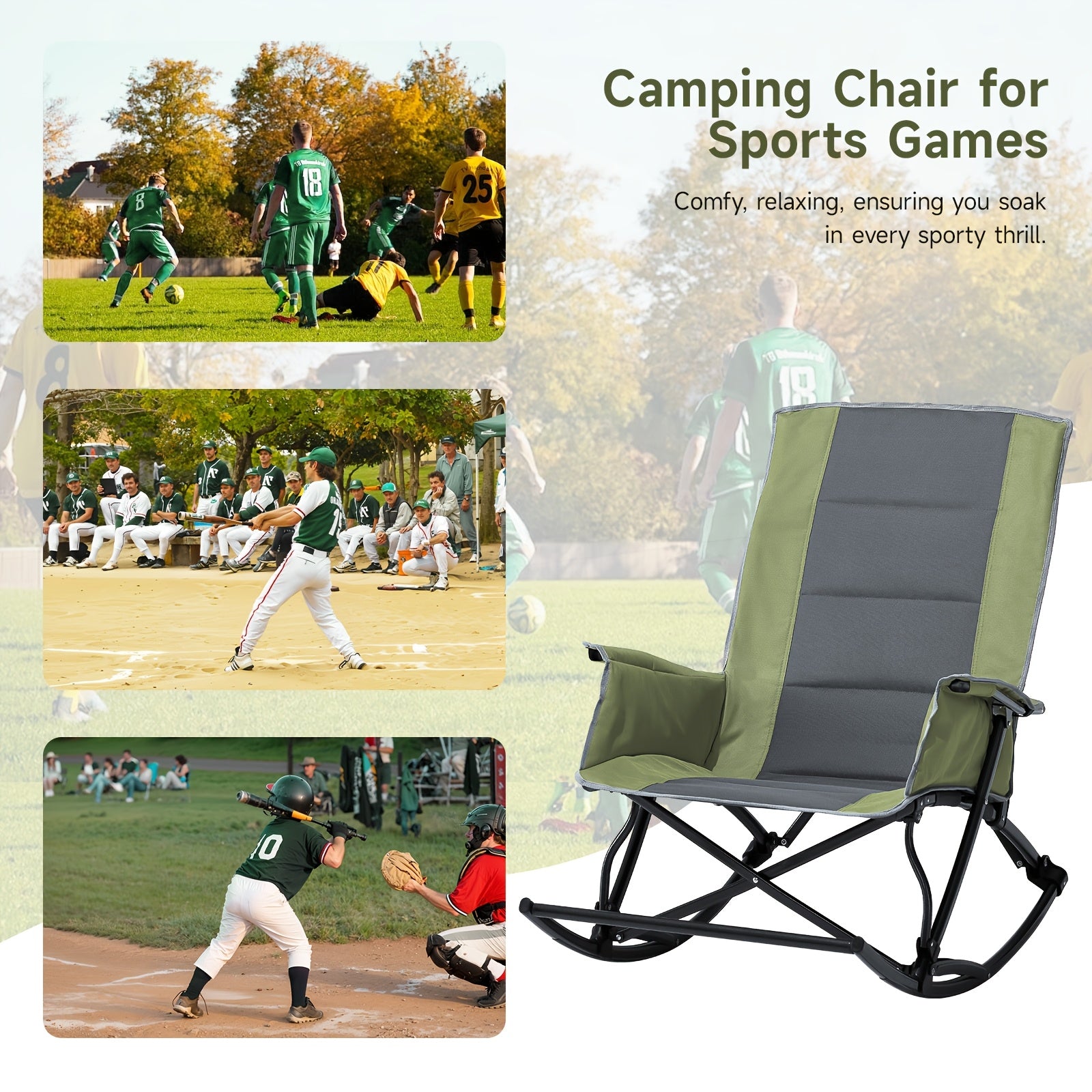 Lawn Chairs, Camping Chairs for Adults, Folding Chair for Outside 330 Lbs Capacity