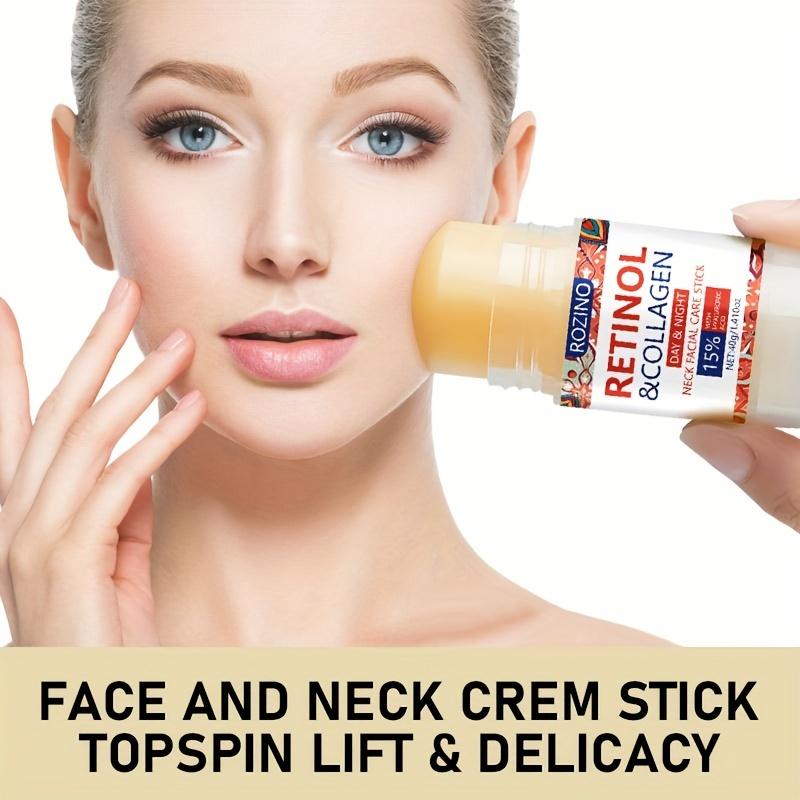 Retinol & Collagen Neck Facial Care Stick, Anti Aging Neckand Décolleté Firming Cream -Tighten and Hydrate Skin Day& Night Neck Tightening Cream Firm Repair SaggingRejuvenates Skin