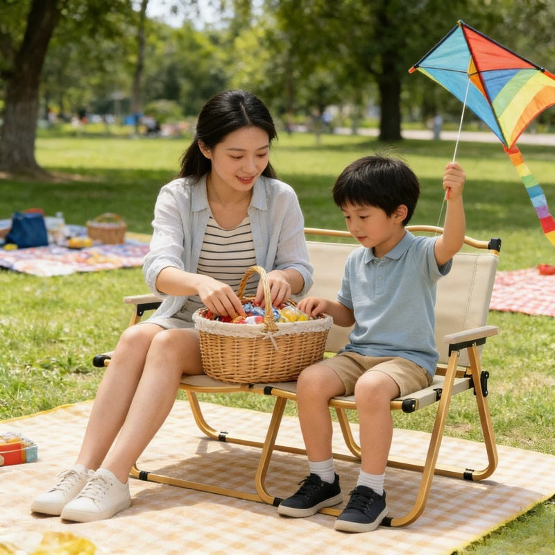 Portable Folding Camping Chair | Ergonomic Backrest and Armrests, Sturdy A-Frame Design