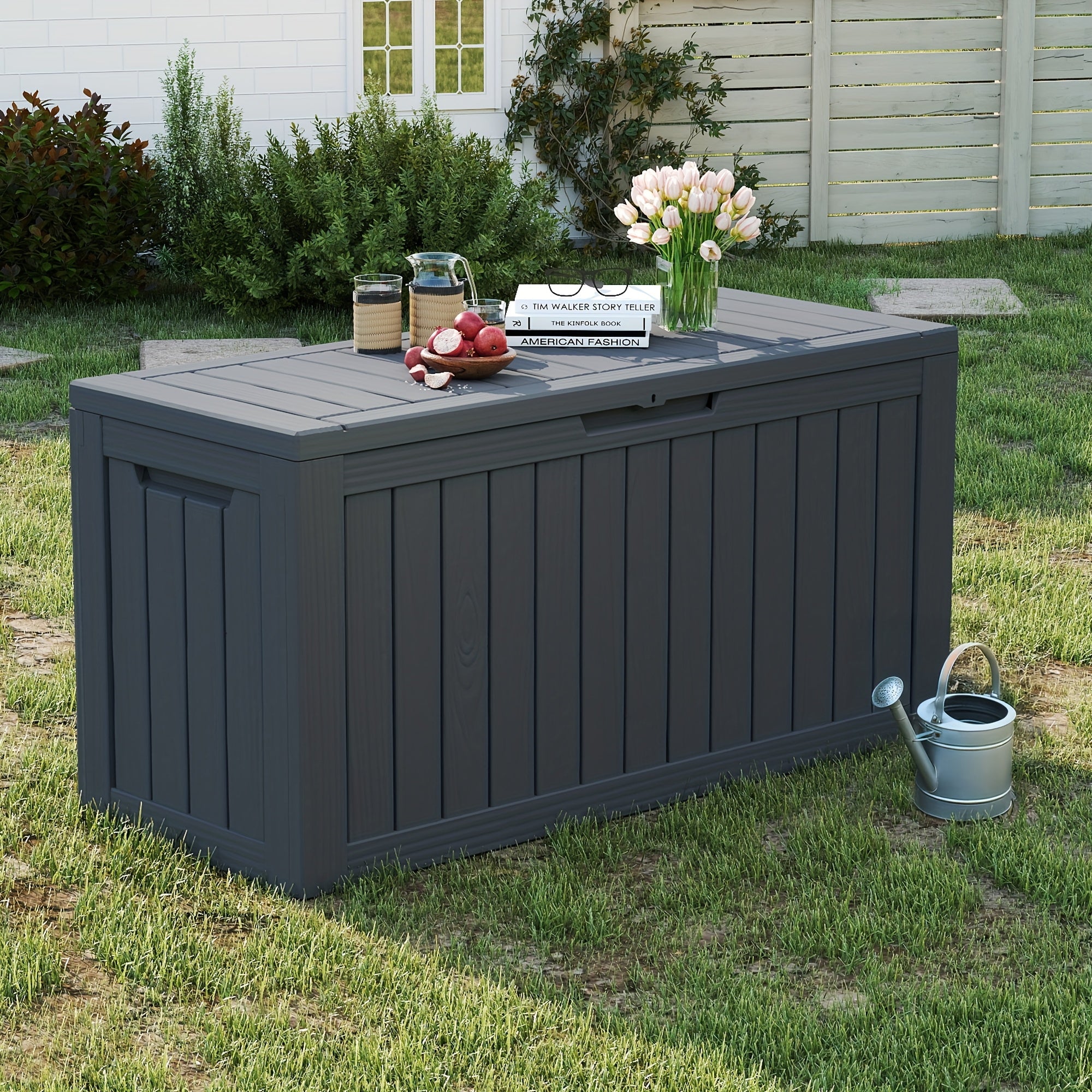 345L\u002F92GAL Storage Capacity Effect with Lockable LidDurable Resin Construction Will Not Rust