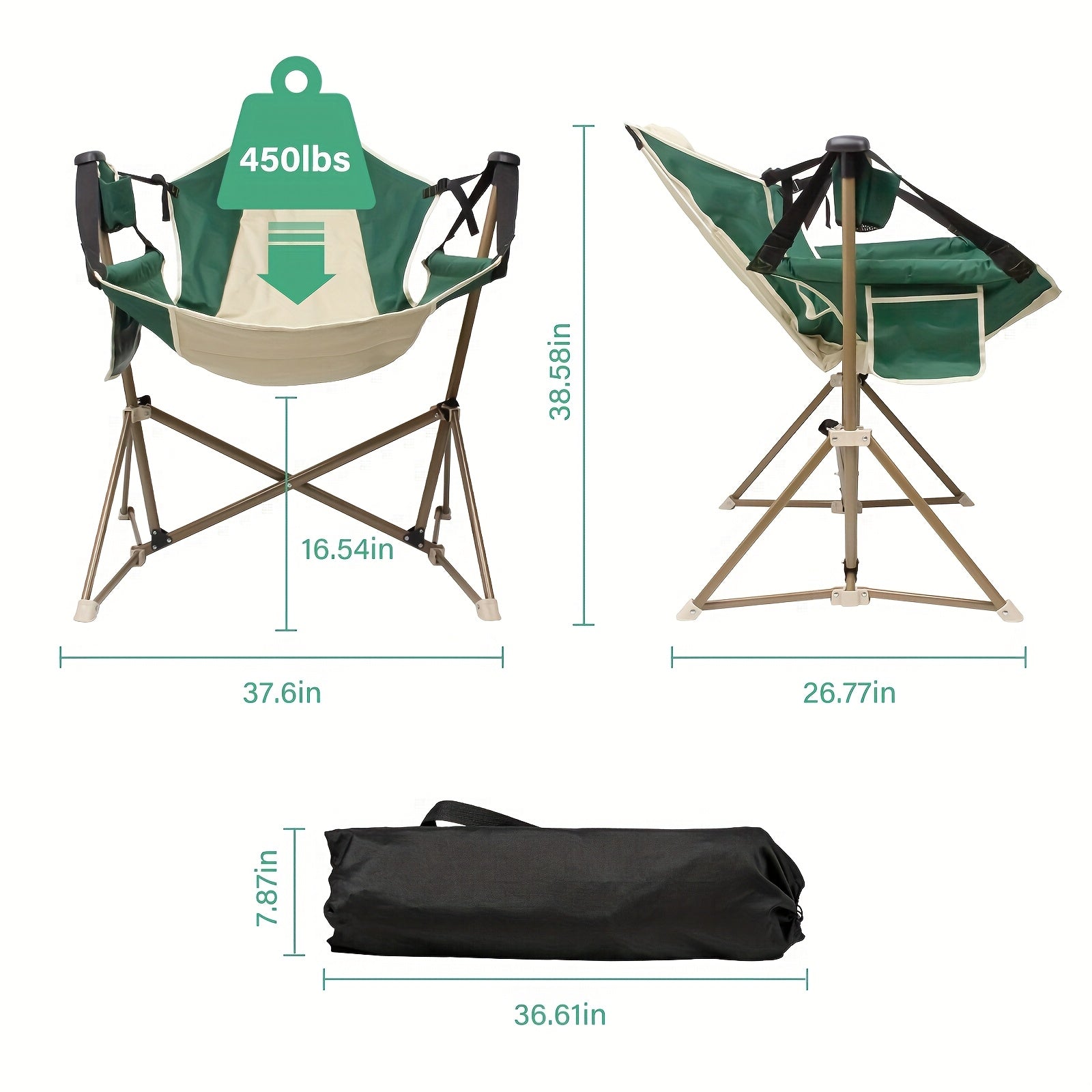 SZHLUX Folding Camping Chair, Portable Rocking Camping Chair Collapsible Outdoor Camping Chair