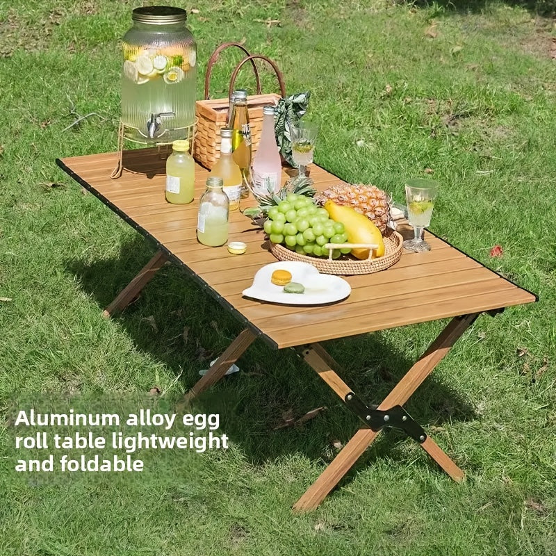 tankesi Portable Folding Egg Roll Table, Lightweight Solid Wood Design With Beech And Pine