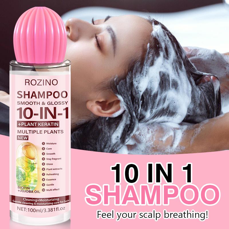 ROZINO 10 in 1 Hair Care Set Shampoo Conditioner Serum 100ml Keratin Jojoba Oil Long-lasting hydration and smoothness Plump and voluminous Essential moisture for radiant shine Suitable for all hair types