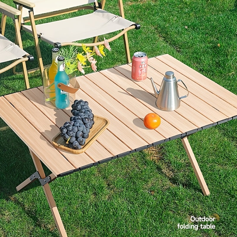 Taomasi Outdoor Camping Aluminum Alloy Egg Roll Table, Portable Folding Camping Table