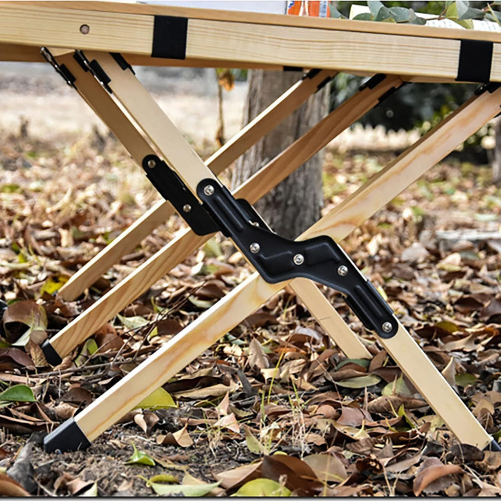 Outdoor patio folding egg roll table portable beech folding table camping picnic table